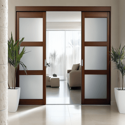 Contemporary Sliding Double Door Design for Room Partitions