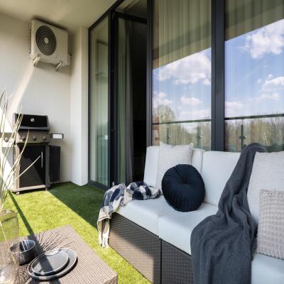 Simple Modern Balcony Design with a Table