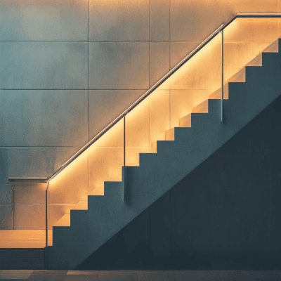 L-Shaped Marble Staircase Design for Modern Style