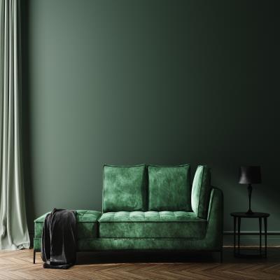 Posh Dark Green Sofa Living Room