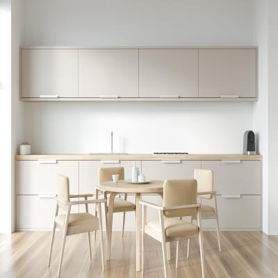 White and Beige Modular Kitchen Design