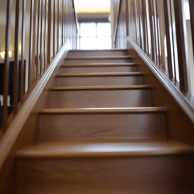 Contemporary Wooden Straight Staircase Design
