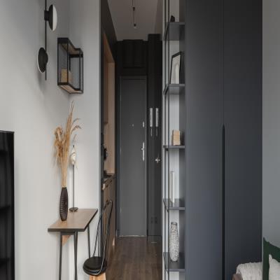 Stylish Grey Single Wardrobe