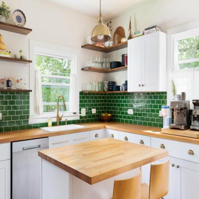 Subway Green Kitchen Tiles
