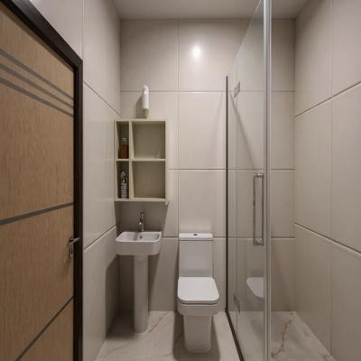 Modern Minimalist Beige Bathroom