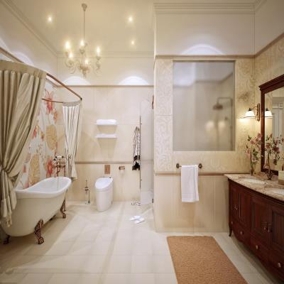 Girls Bathroom Design in Neutral Colours