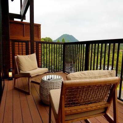 Simple Rustic Balcony Design with Railings