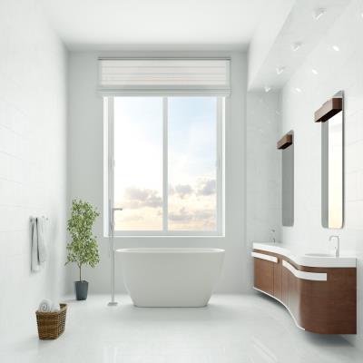Bright White Bathroom Design