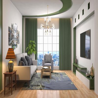 Fusion Glass Wall Design for Living Room