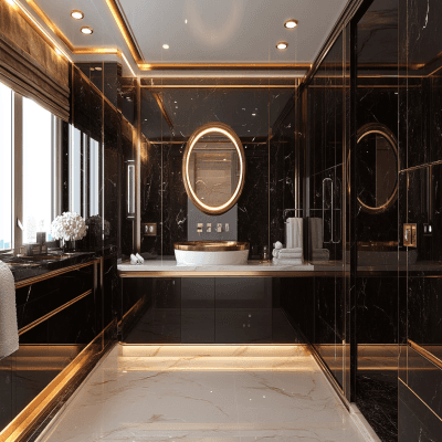 Black Marble Luxury High Gloss Tiles Design