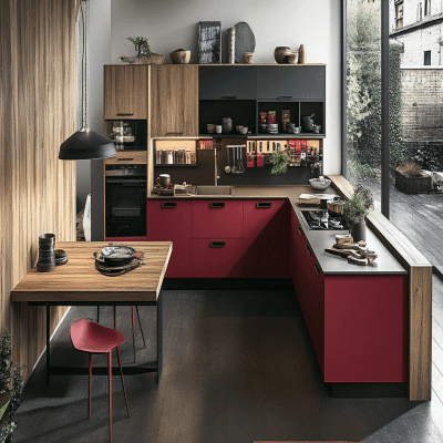 Bold Carnival Modern L-Shaped Kitchen Design