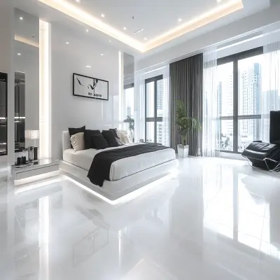 Modern Glossy White Floor Tiles Design