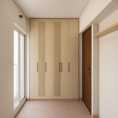 Beige Fluted Panel Wardrobe