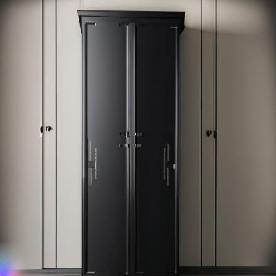 Elegant Matte Black Wardrobe