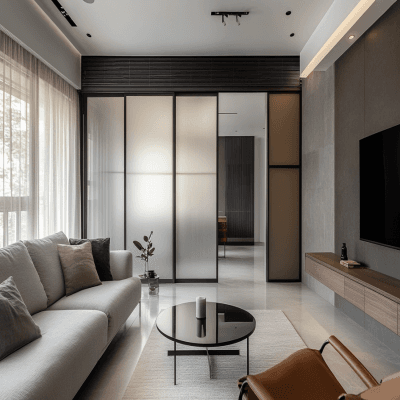 Sleek Modern Swing Glass Door Design with Matte Finish