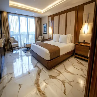 Low-Maintenance Glossy Marble Floor Tiles Design