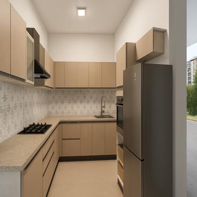 Traditional Beige L Shaped Kitchen