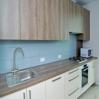 Natural Brown Modular Kitchen Design