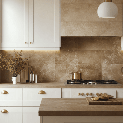 Modern Brown Ceramic Matte Kitchen Tile Design
