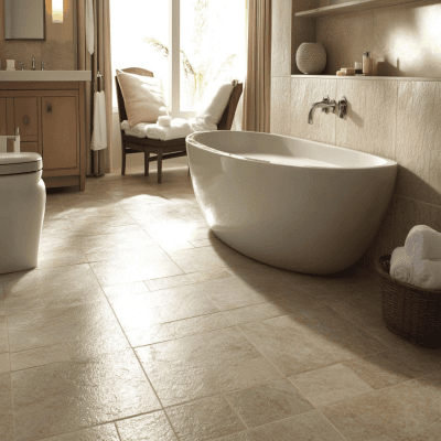 Durable Ceramic Bathroom Tile Design in Grey Colour and Square Shape