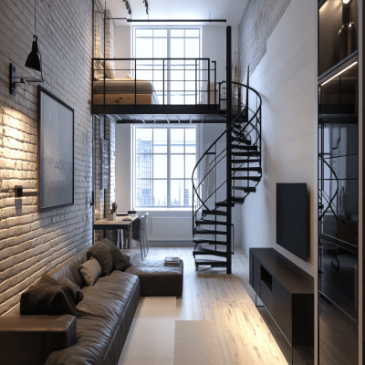 Modern Spiral Staircase Design with Durable Metal Construction