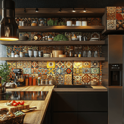 Mosaic Square Ceramic Tiles Design for a Stylish Kitchen