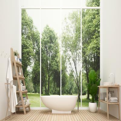 Freestyle Bathroom Design with Natural 3D Wallpapers Design