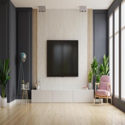 Modern TV Unit Design in White