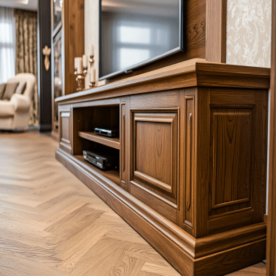 Classic Floor-Mounted Wooden TV Unit Design