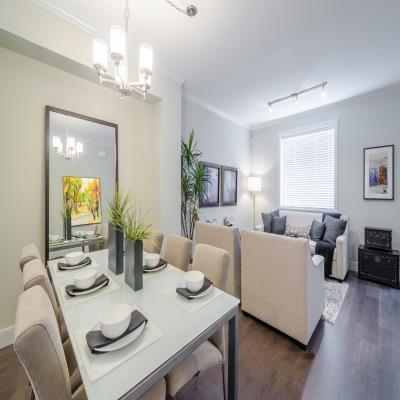 Spacious Living Room and Dining Room Design