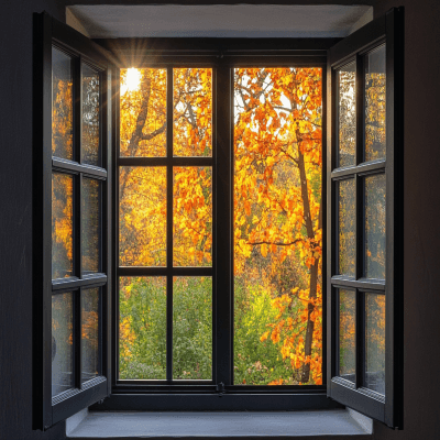 Contemporary Black Sliding-Cum-Swing UPVC Window Design