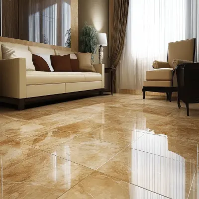 Living Room Floor Tiles Design With A Matte Finish