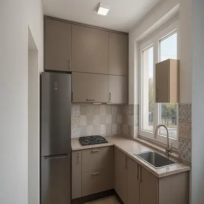 Modern Taupe L Shaped Kitchen