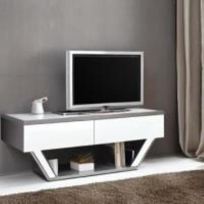 Classic TV Unit Design in Silver Laminate