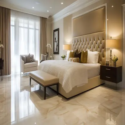 Italian Marble Cream Bedroom Tile Design