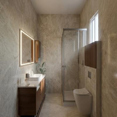 Luxe Travertine Marble Washroom