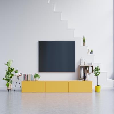 Modern TV Unit Design in Yellow