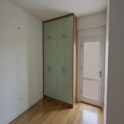Soft Green Hinged Wardrobe with Wood Frame