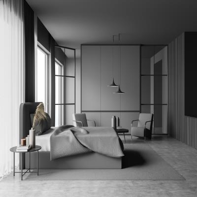 Grey Mirror Wardrobe with a Sleek Finish