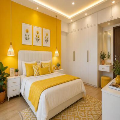 Bedroom Design with Vibrant Yellow Colours