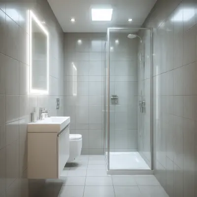 Minimal Bathroom Design With Ceiling Lights