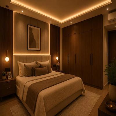 Modern Bedroom Design With Warm Lighting