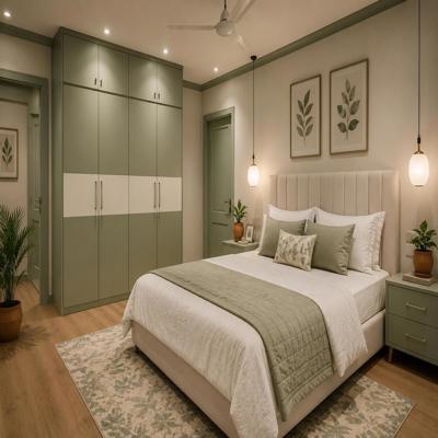 Modern Pastel Green Master Bedroom Design