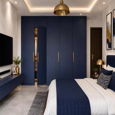 Modern Spacious Blue Wardrobe Design