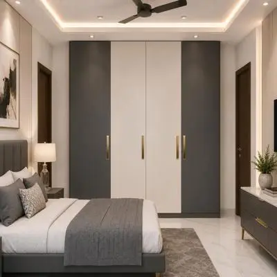 Modern Wardrobe with Dual Colours