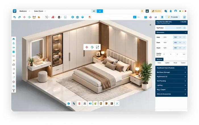 Blocks 3D bedroom render