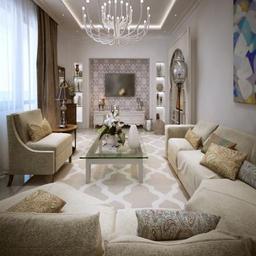 Sectional Living Room with Neutral Colours
