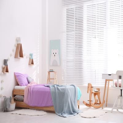 Subtle White Blinds for Kids Room