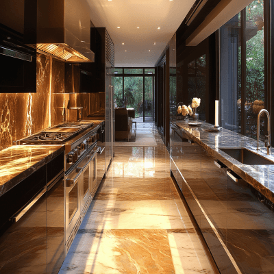 Efficient and Modern Blackcurrent Parallel Kitchen Design