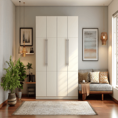 4-Door Contemporary Swing Wardrobe Design in Matt Membrane Finish